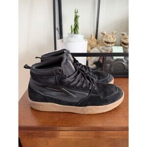 Lakai Trudger Skateboard Shoes Men's Size 10.5 US Black Suede High Hi-Top